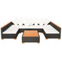 Voir la diapositive 3 : VIDAXL Salon de jardin 7 pcs avec coussins Resine tressee Noir