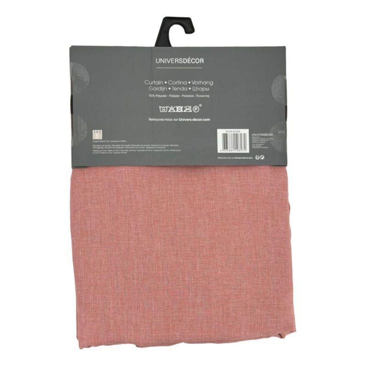 UNIVERS DECOR Paire de rideaux tamisant à œillets Effet Lin  Moonlight  Rose boisé - Rose - 2 Panneaux 140 x 260 cm