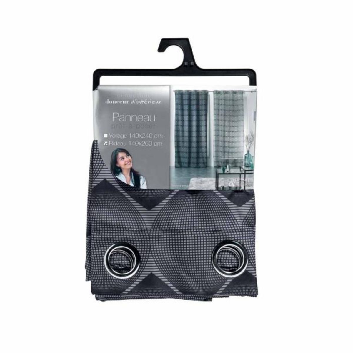 Paris Prix Rideau à Oeillets  Geodesie  140x260cm Anthracite