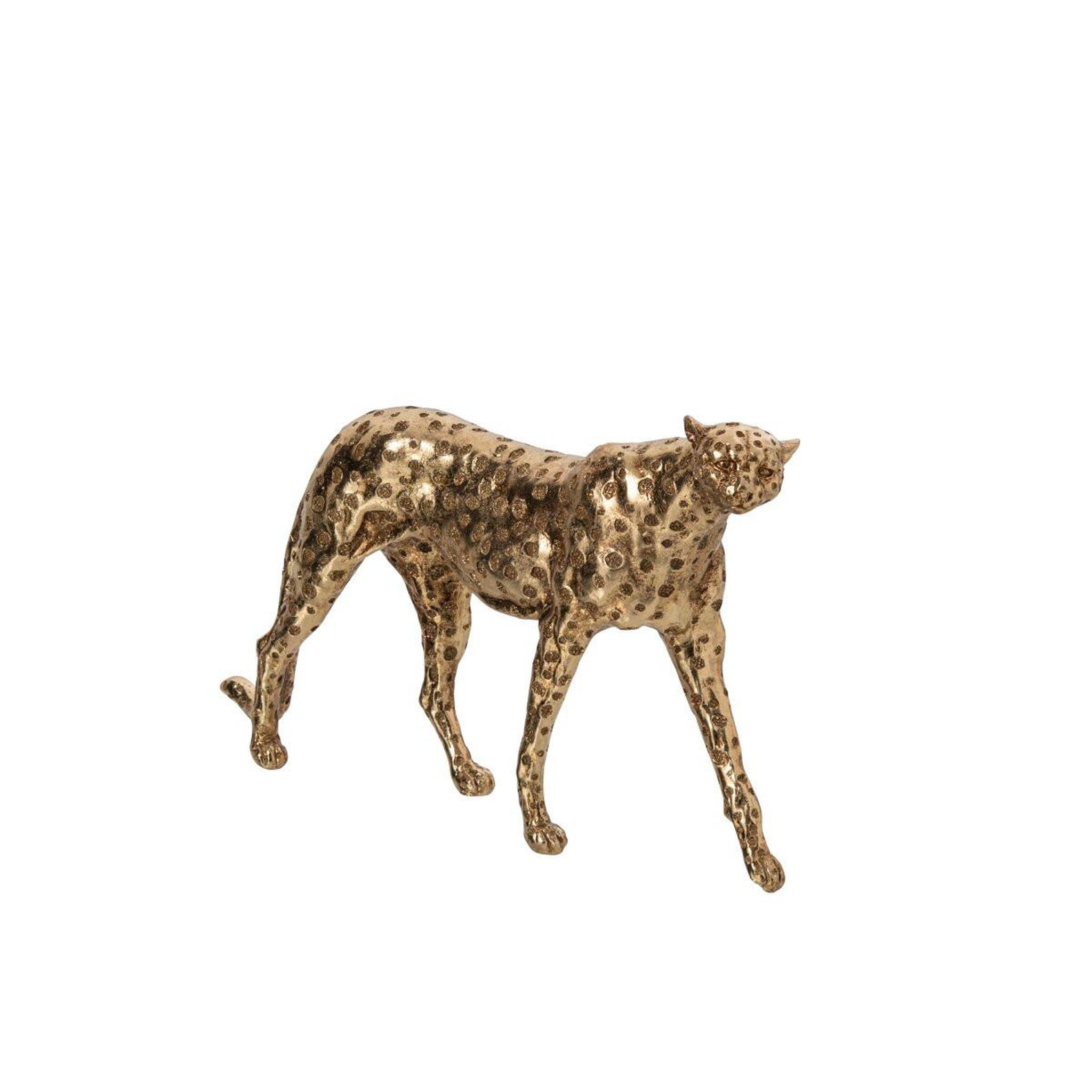 Voir la diapositive 2 : J-LINE Statuette déco guépard  gino  43cm doré