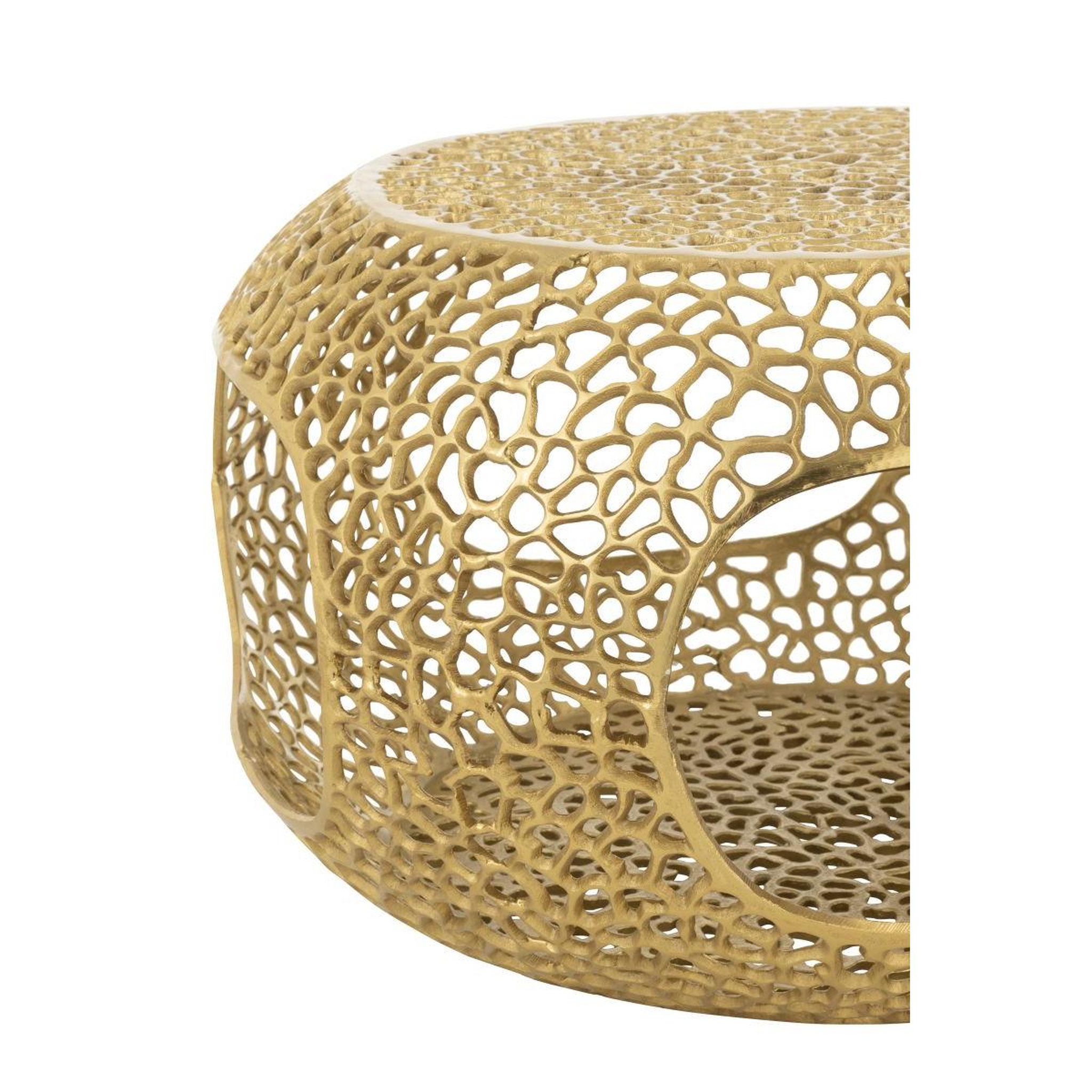 Voir la diapositive 5 : J-LINE Table basse en métal  cecelia  76cm doré