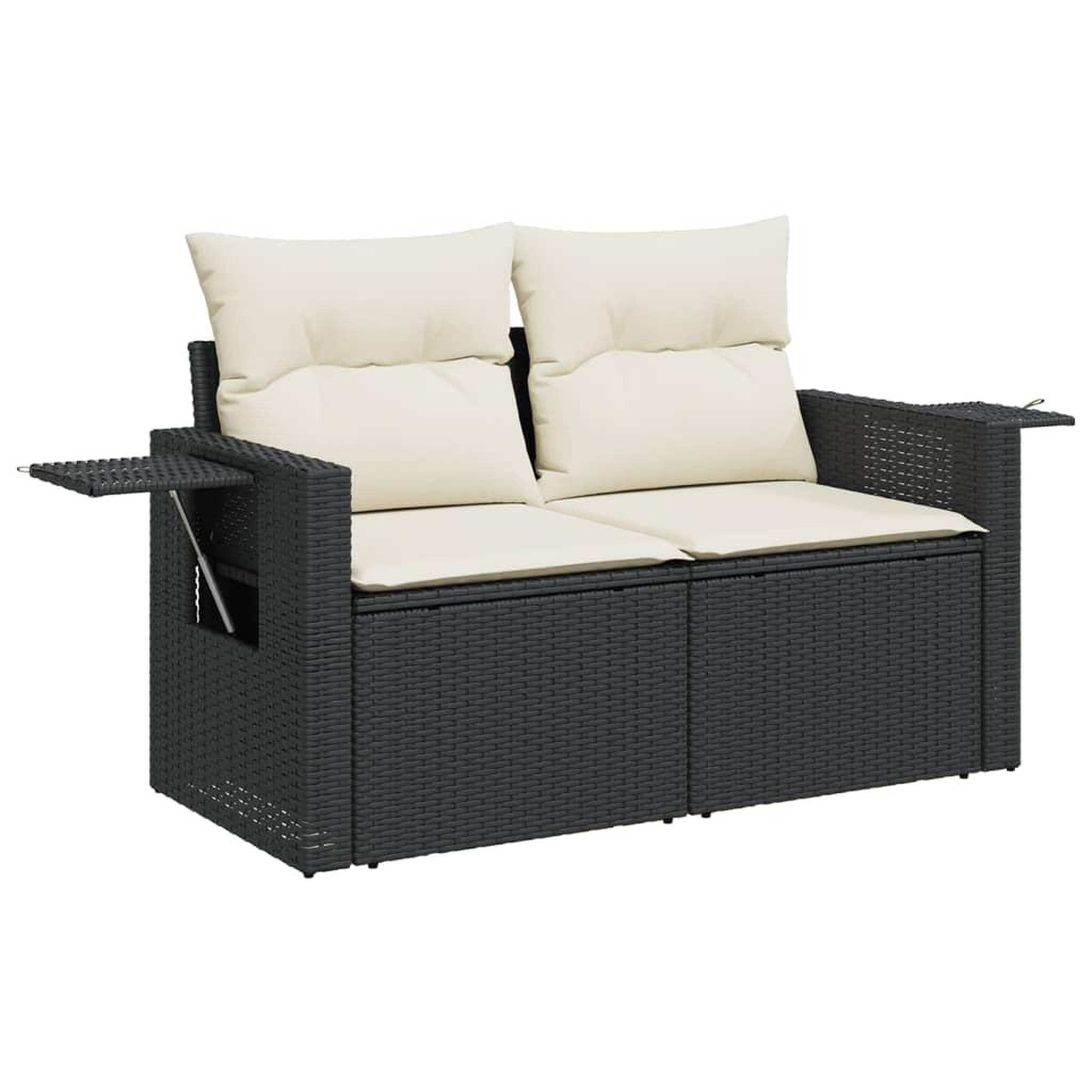 Voir la diapositive 5 : VIDAXL Salon de jardin 9 pcs avec coussins noir resine tressee