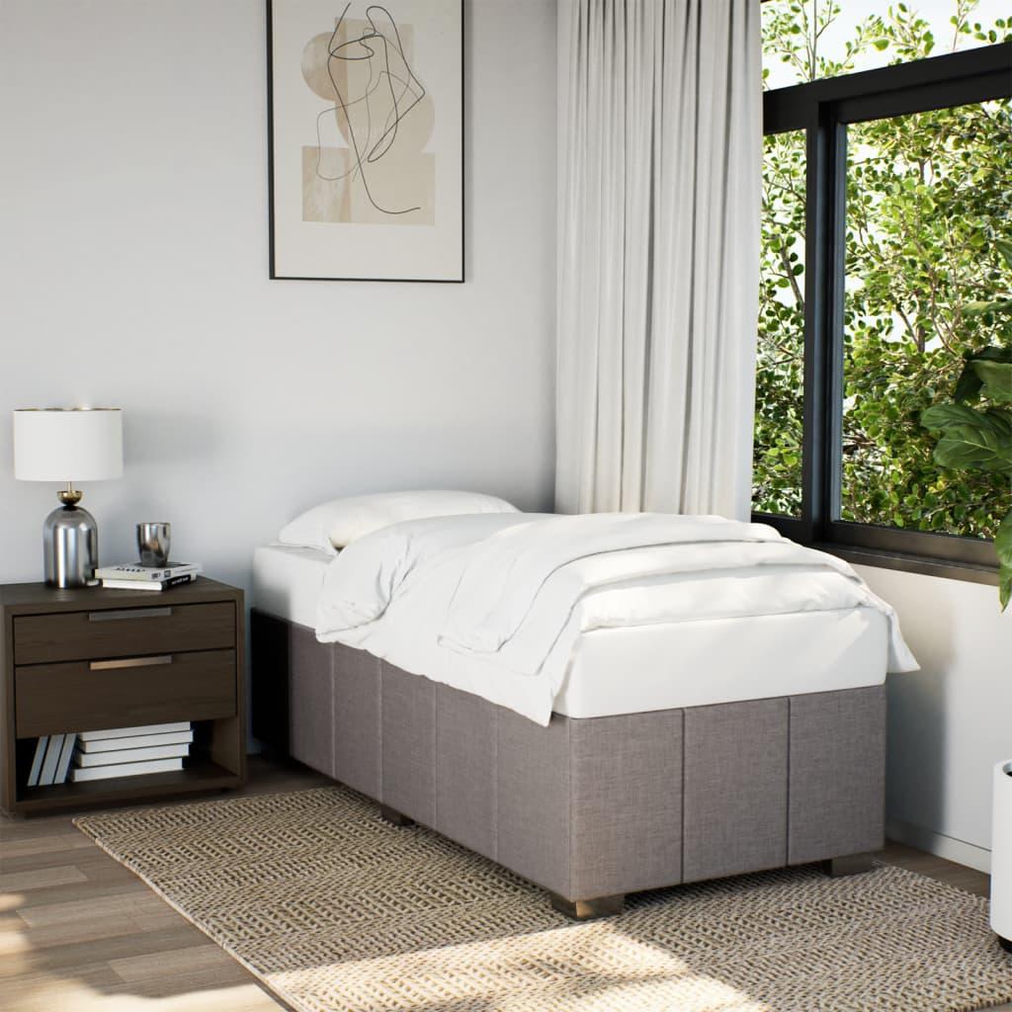 VIDAXL Cadre de lit sans matelas taupe 90x200 cm tissu