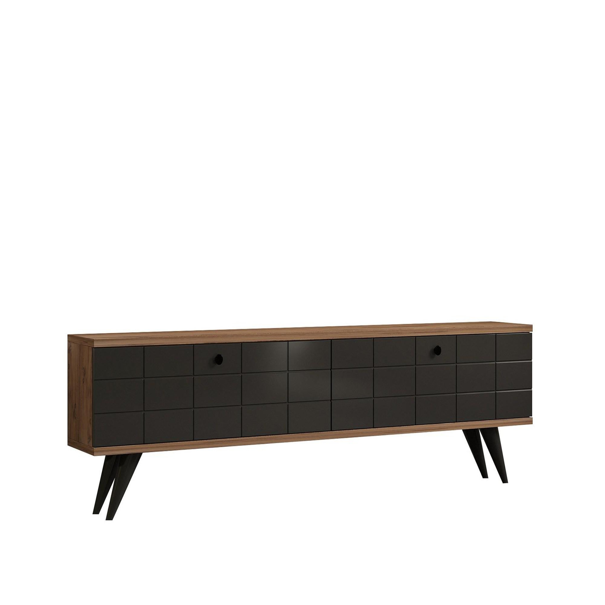 Habitat et Jardin Meuble tv en bois  alberi  - 160 x 25 x 35 cm - gris anthracite