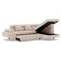 Voir la diapositive 4 : BEST MOBILIER Margaux - canapé d'angle droit 5 places convertible avec coffre et têtières réglables en velours texturé