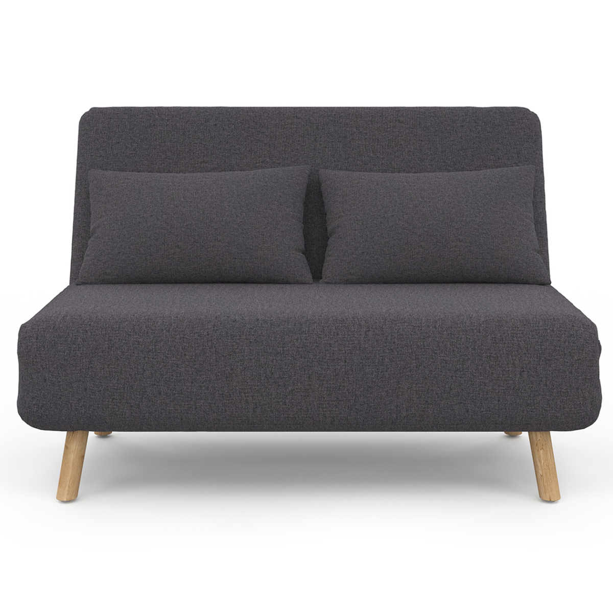 ID MARKET Canapé convertible ROMEO lit d'appoint 2 places 120 x 190 cm tissu gris anthracite
