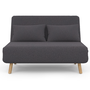 Voir la diapositive 4 : ID MARKET Canapé convertible ROMEO lit d'appoint 2 places 120 x 190 cm tissu gris anthracite