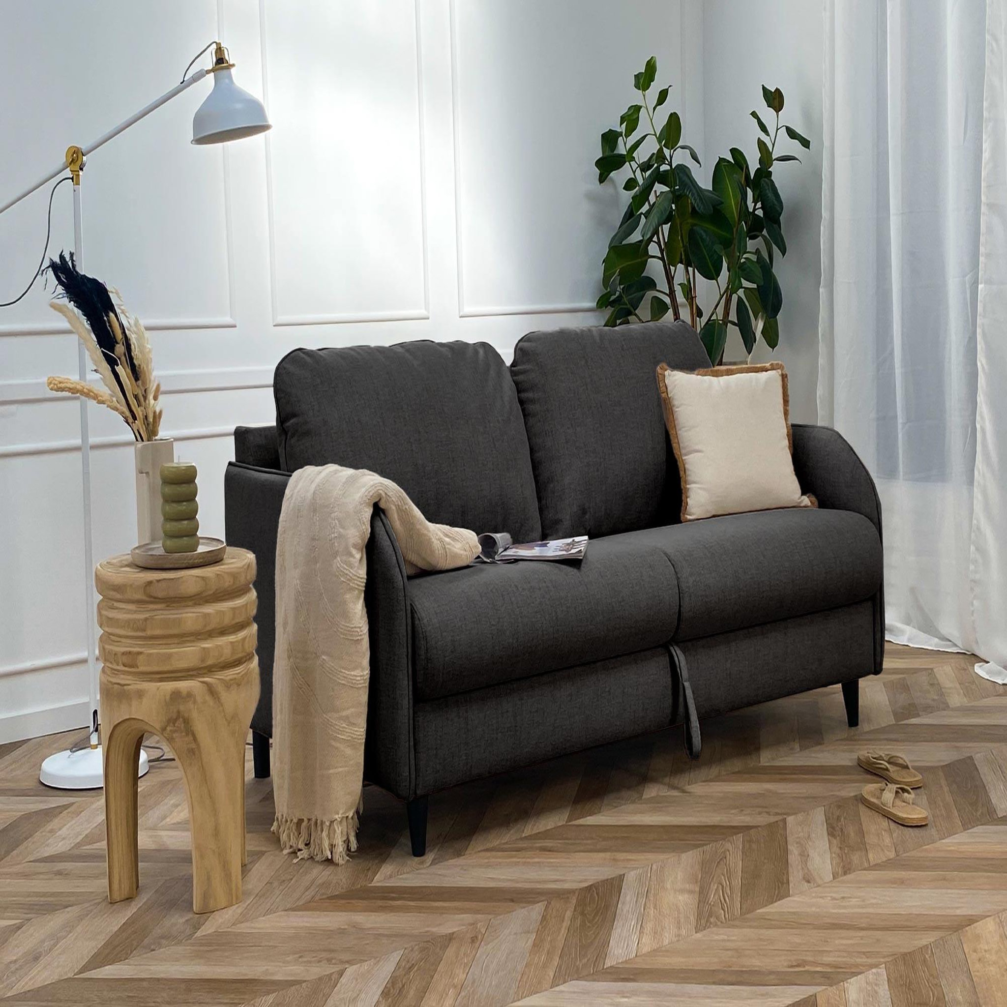 Voir la diapositive 3 : BEST MOBILIER Cosmos - canapé 3 places convertible express couchage quotidien 140 cm matelas 11 cm en tissu