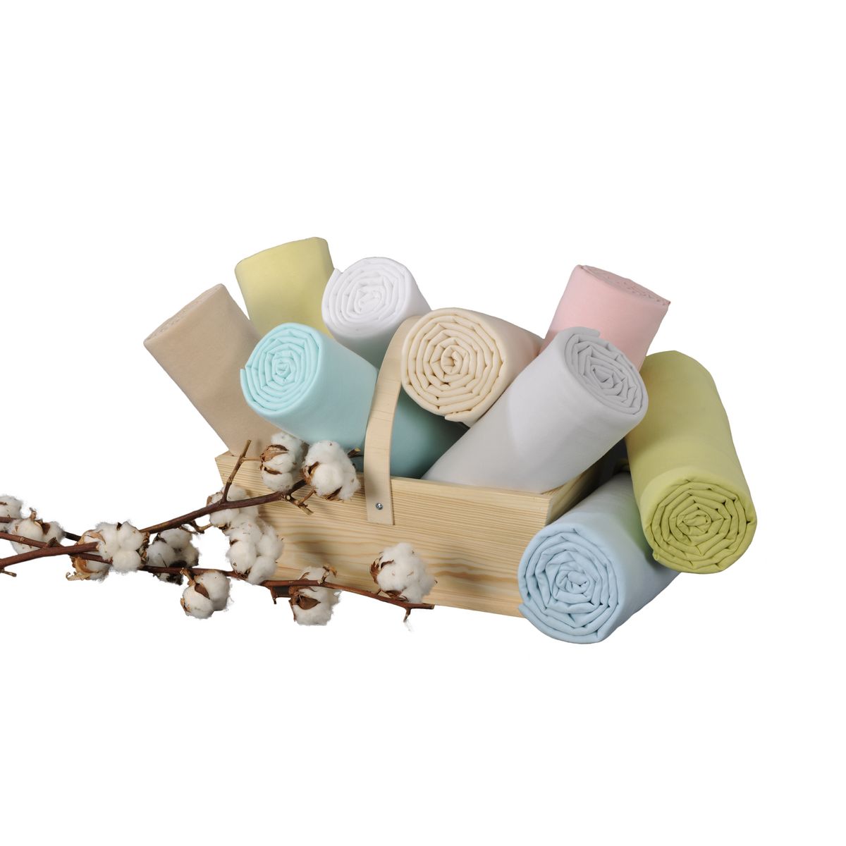 PTIT BASILE Lot x2 draps housse jersey extensible coton Bio blanc/bleu