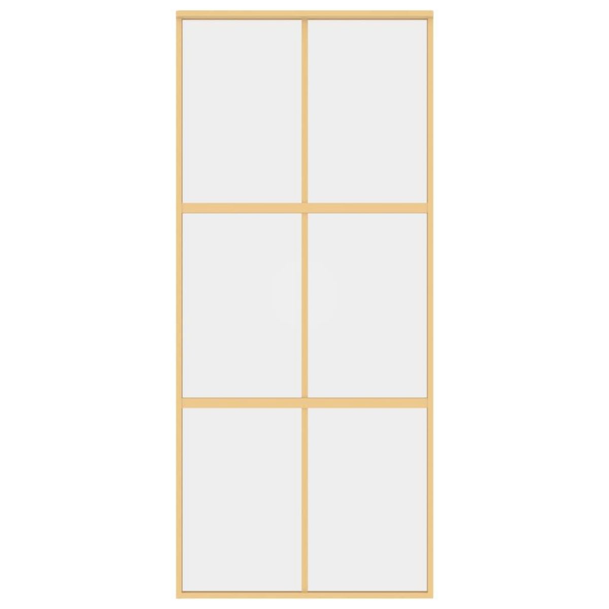 VIDAXL Porte coulissante dore 90x205 cm verre ESG clair et aluminium