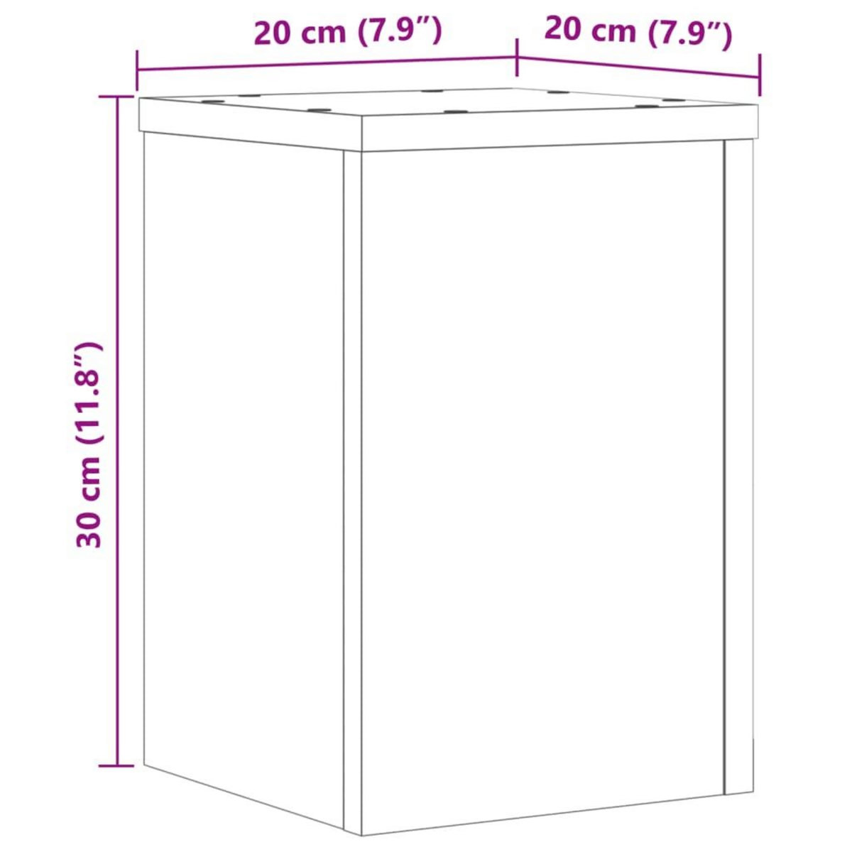 VIDAXL Supports pour plantes 2 pcs blanc 20x20x30 cm bois d'ingenierie
