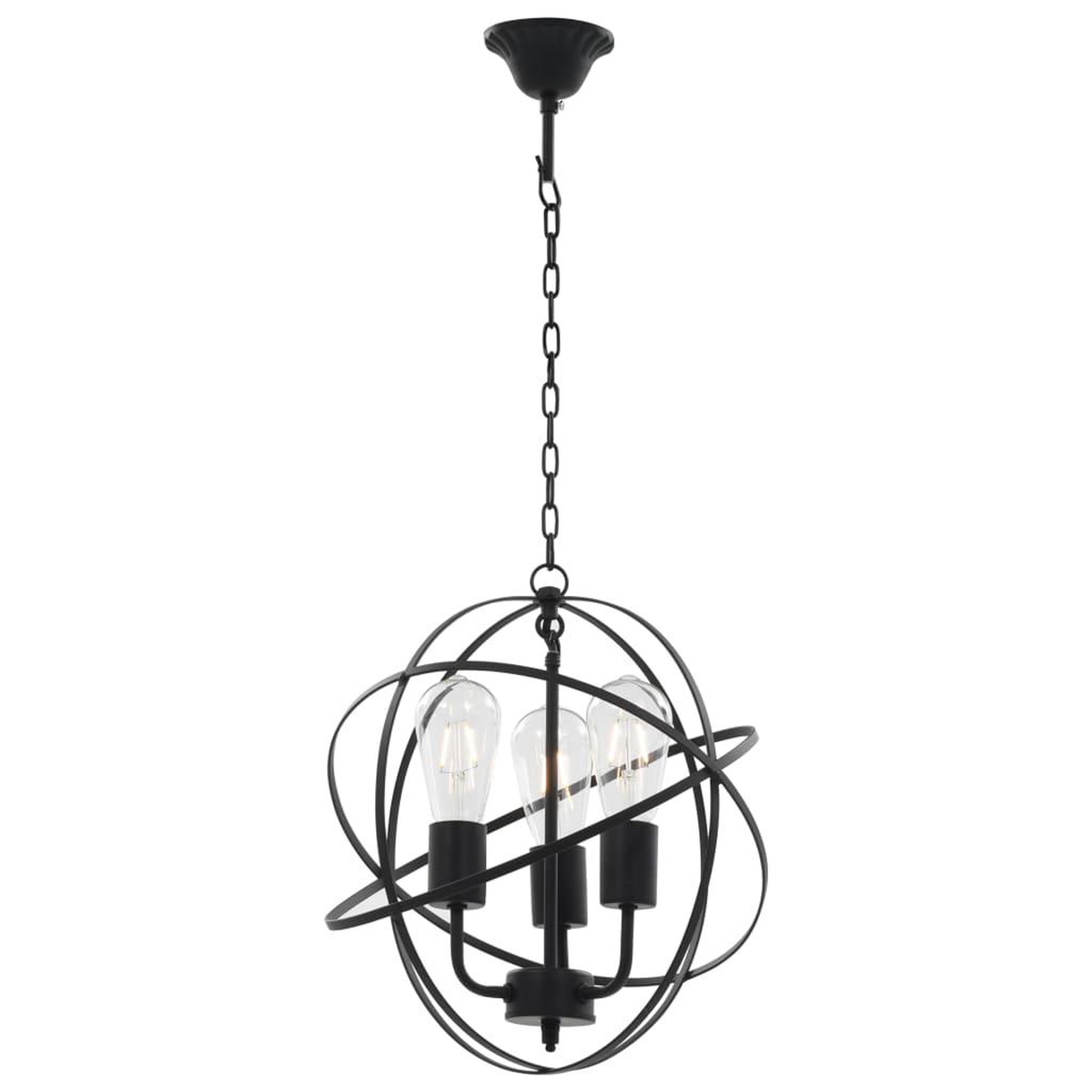 Voir la diapositive 4 : VIDAXL Lampe suspendue Noir Sphere 3 ampoules E27