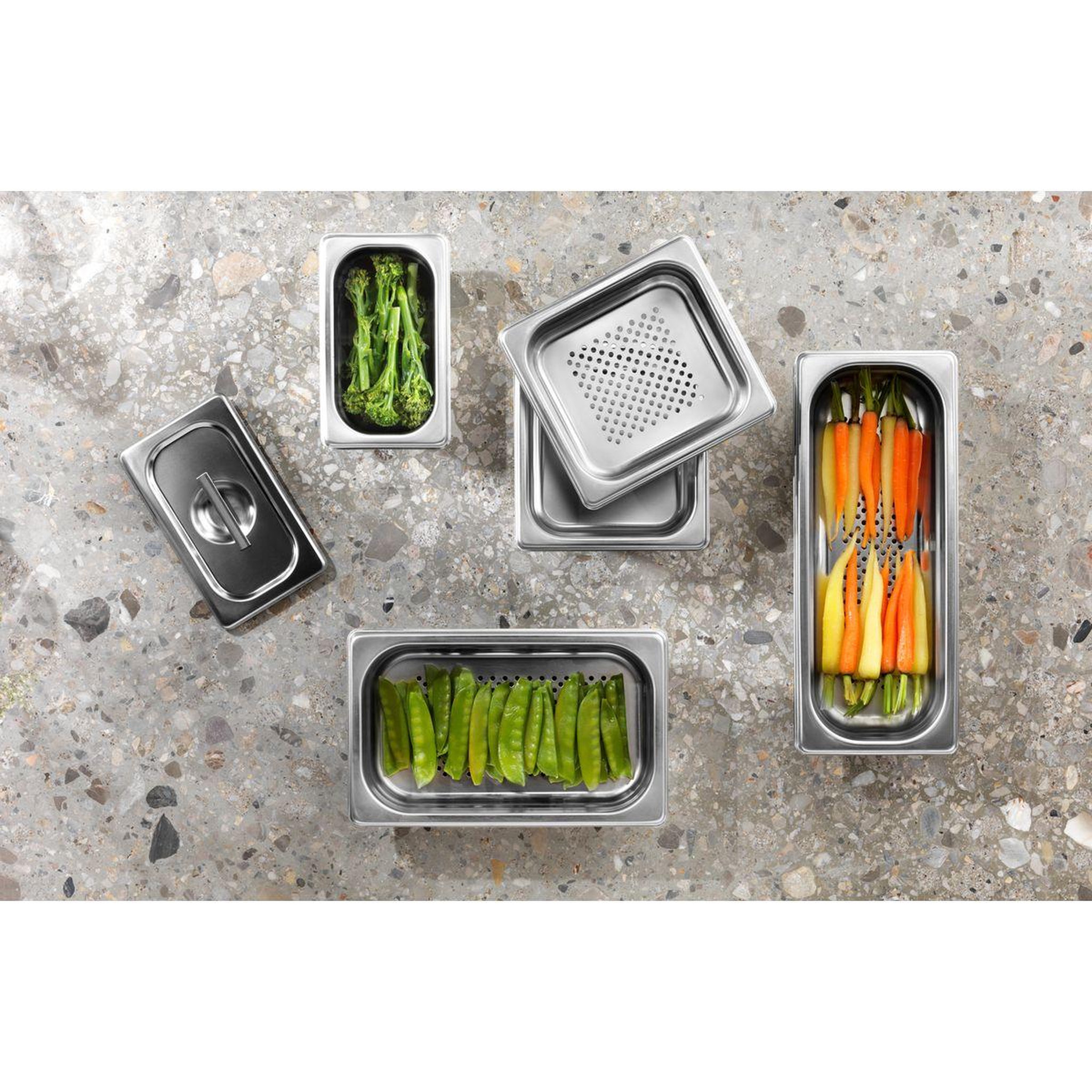 Voir la diapositive 3 : ELECTROLUX Récipient de cuisson de cuisson inox pour four vapeur-PKKS8