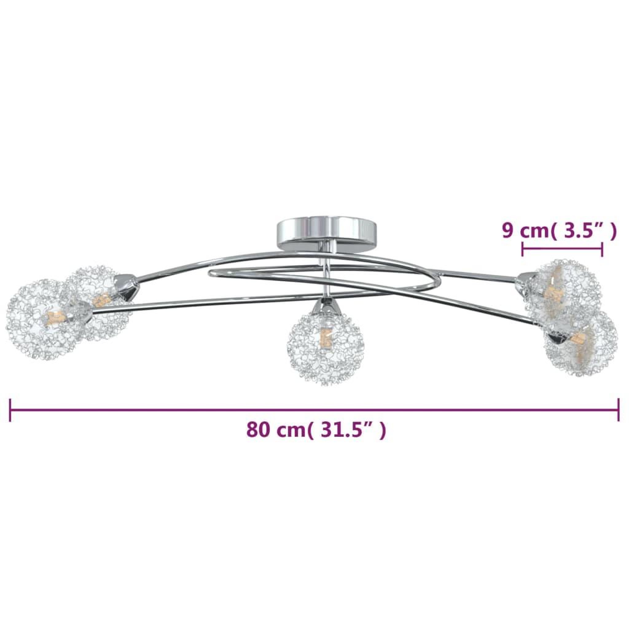 Voir la diapositive 6 : VIDAXL Plafonnier avec abat-jour en maille metallique pour 5 LED G9