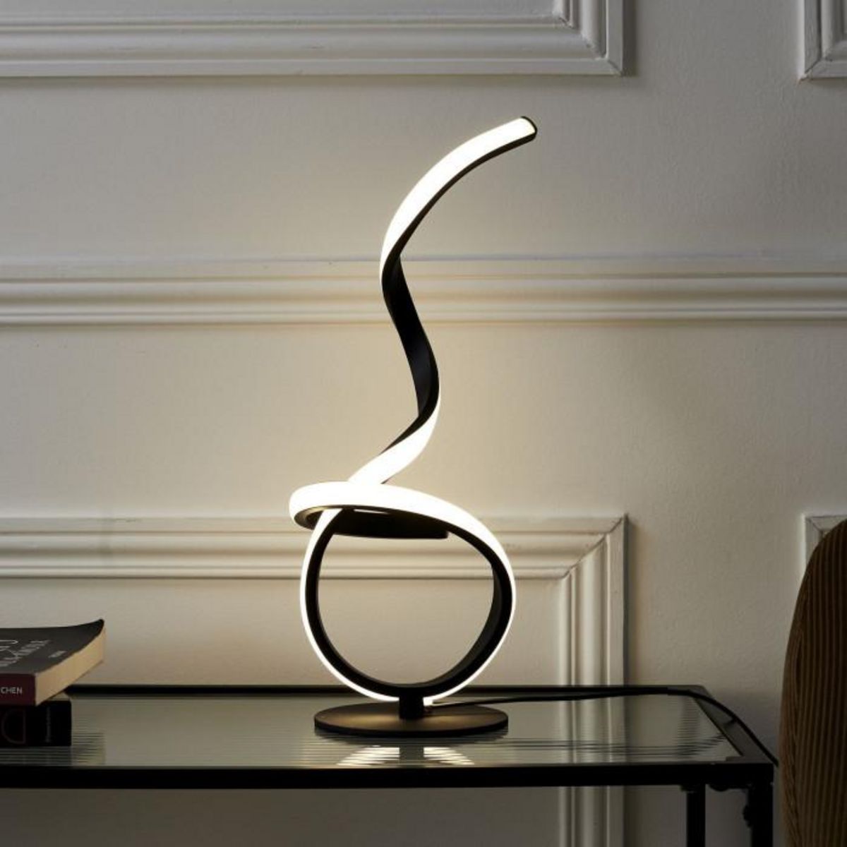 Paris Prix Lampe à Poser à LED Design  Lounge  46cm Noir
