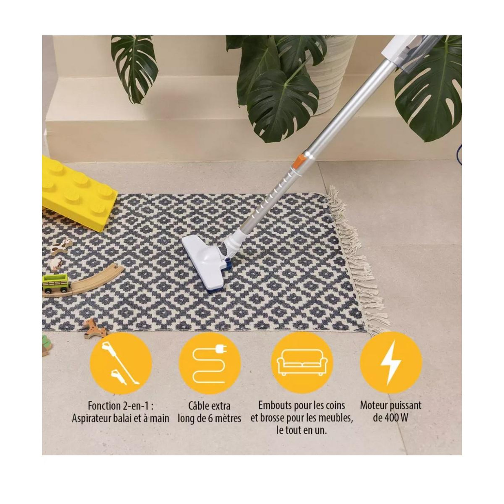 Voir la diapositive 2 : TRISTAR Aspirateur balai filaire 2en1 230v - SZ-2308