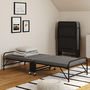 Voir la diapositive 2 : ID MARKET Lit d'appoint pliant 1 personne en métal ZAK avec sommier et matelas 70x190 cm gris et noir