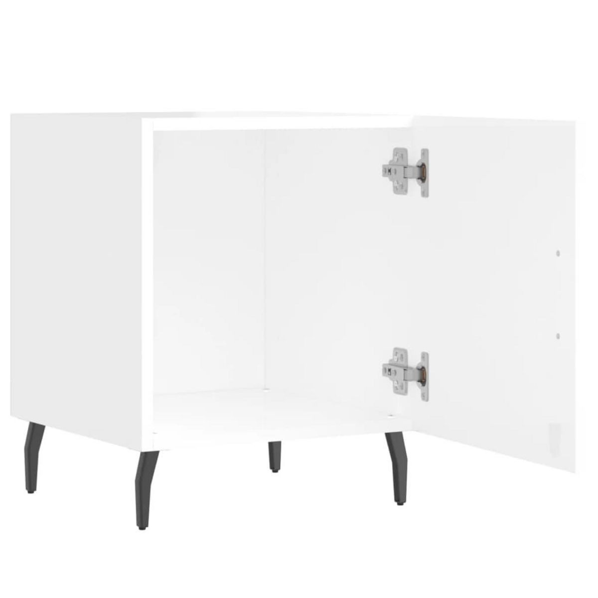 VIDAXL Tables de chevet 2 pcs blanc brillant 40x40x50 cm