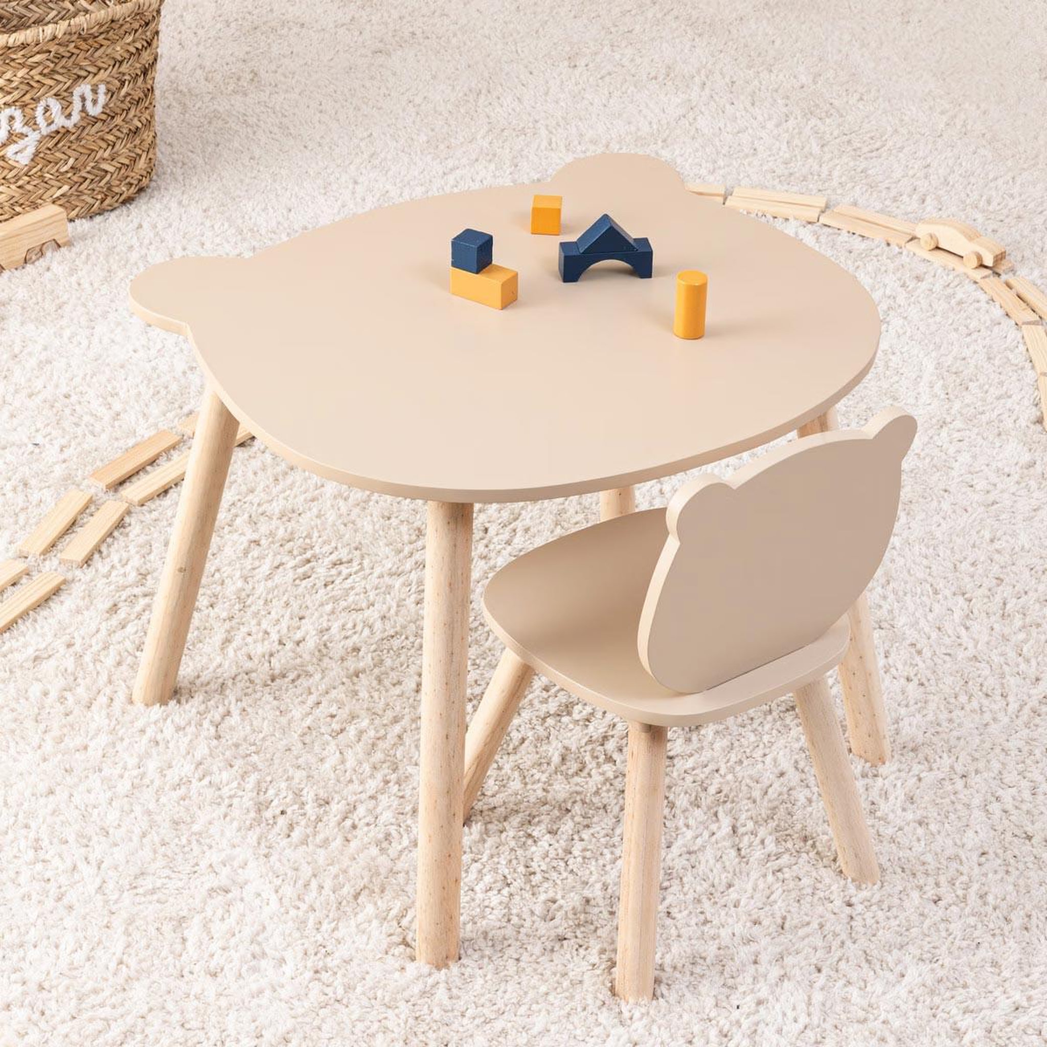 Voir la diapositive 3 : Atmosphera Kids Table enfant  douceur  53cm beige