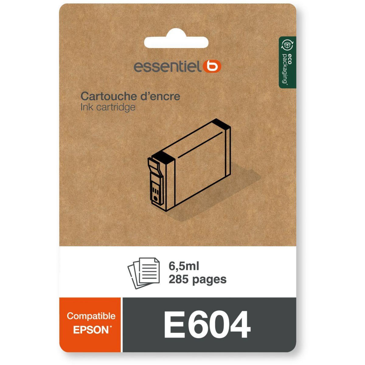 ESSENTIEL B Cartouche d'encre Compatible E604 Noire Standard