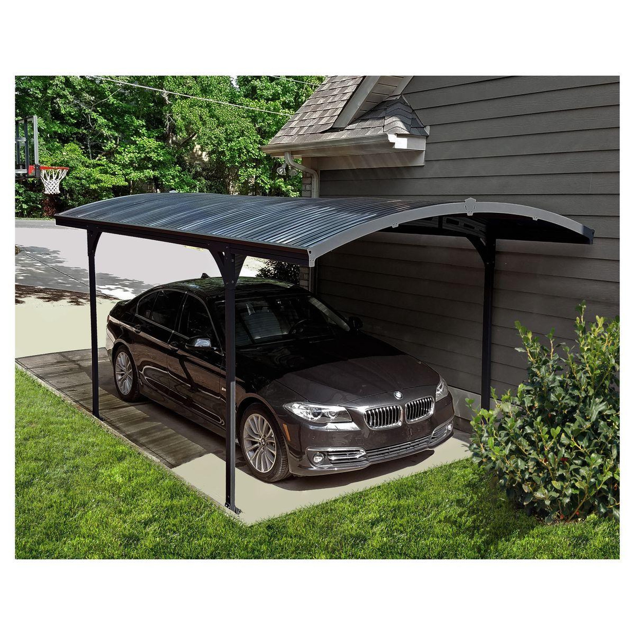 Voir la diapositive 5 : Canopia by PALRAM Carport Aluminium - Anthracite - 13,4m² - ATLAS 5000