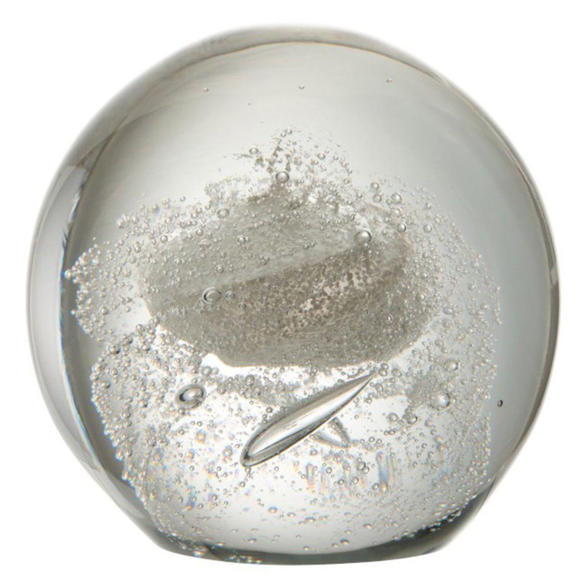 J-LINE Presse-papier en verre  bulle  16cm argent