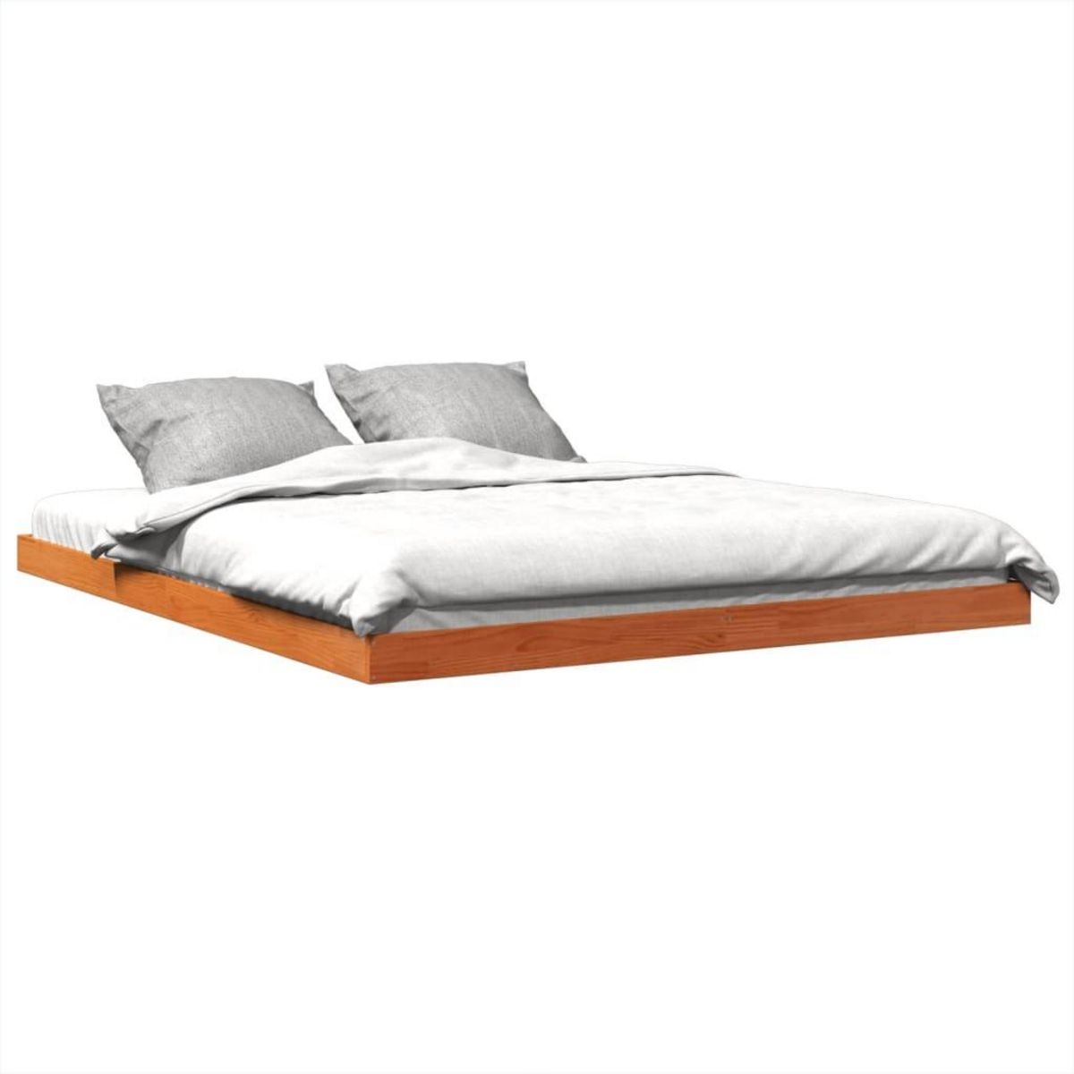 VIDAXL Cadre de lit sans matelas cire marron 150x200cm bois pin massif