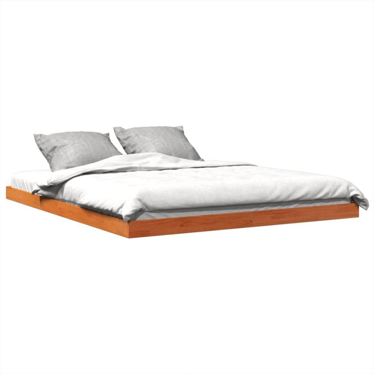 VIDAXL Cadre de lit sans matelas cire marron 150x200cm bois pin massif