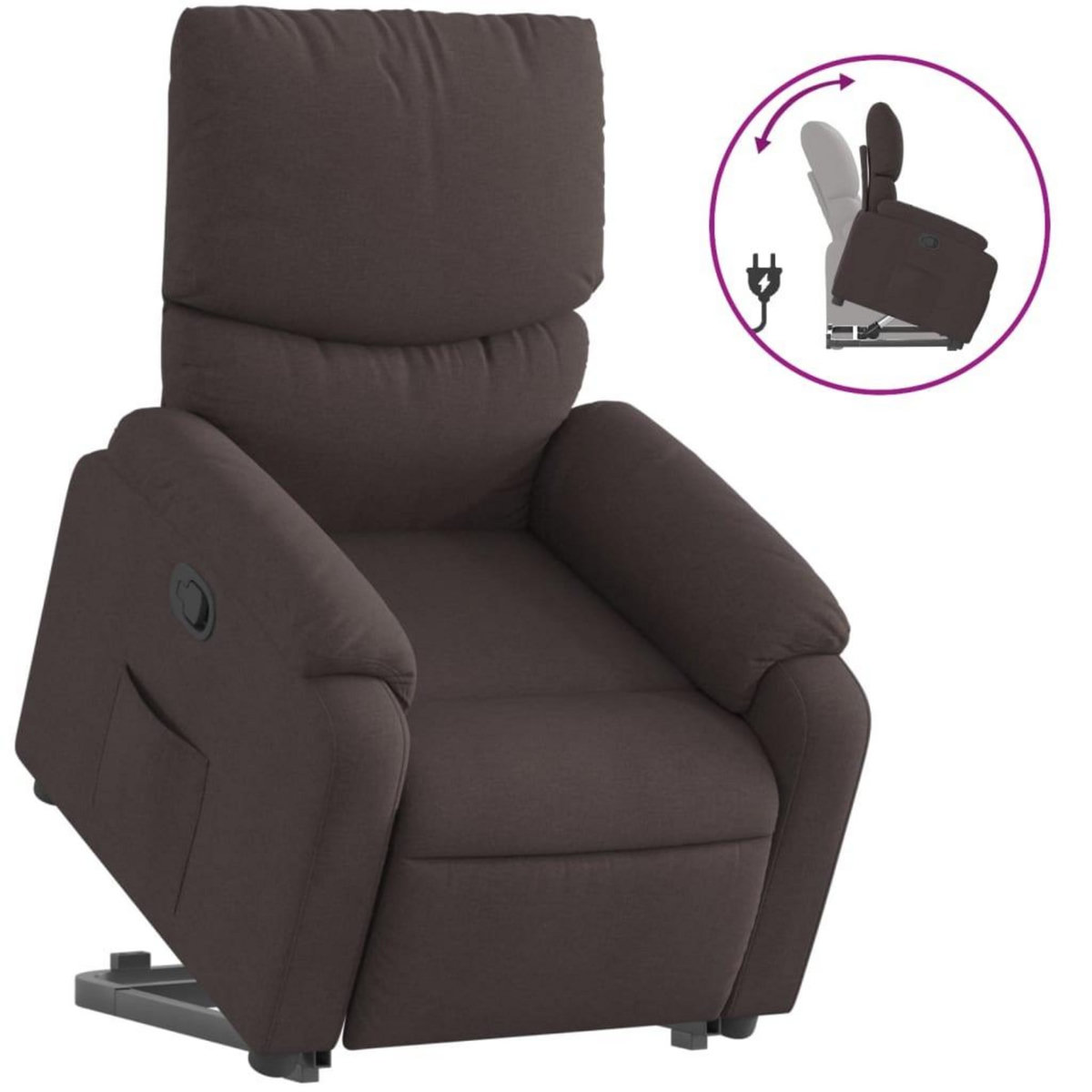 VIDAXL Fauteuil inclinable marron fonce tissu