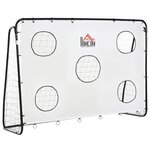 HOMCOM But de football - cage de foot avec cible dim. 240 x 88 x 174 cm - acier thermolaqué noir polyester blanc