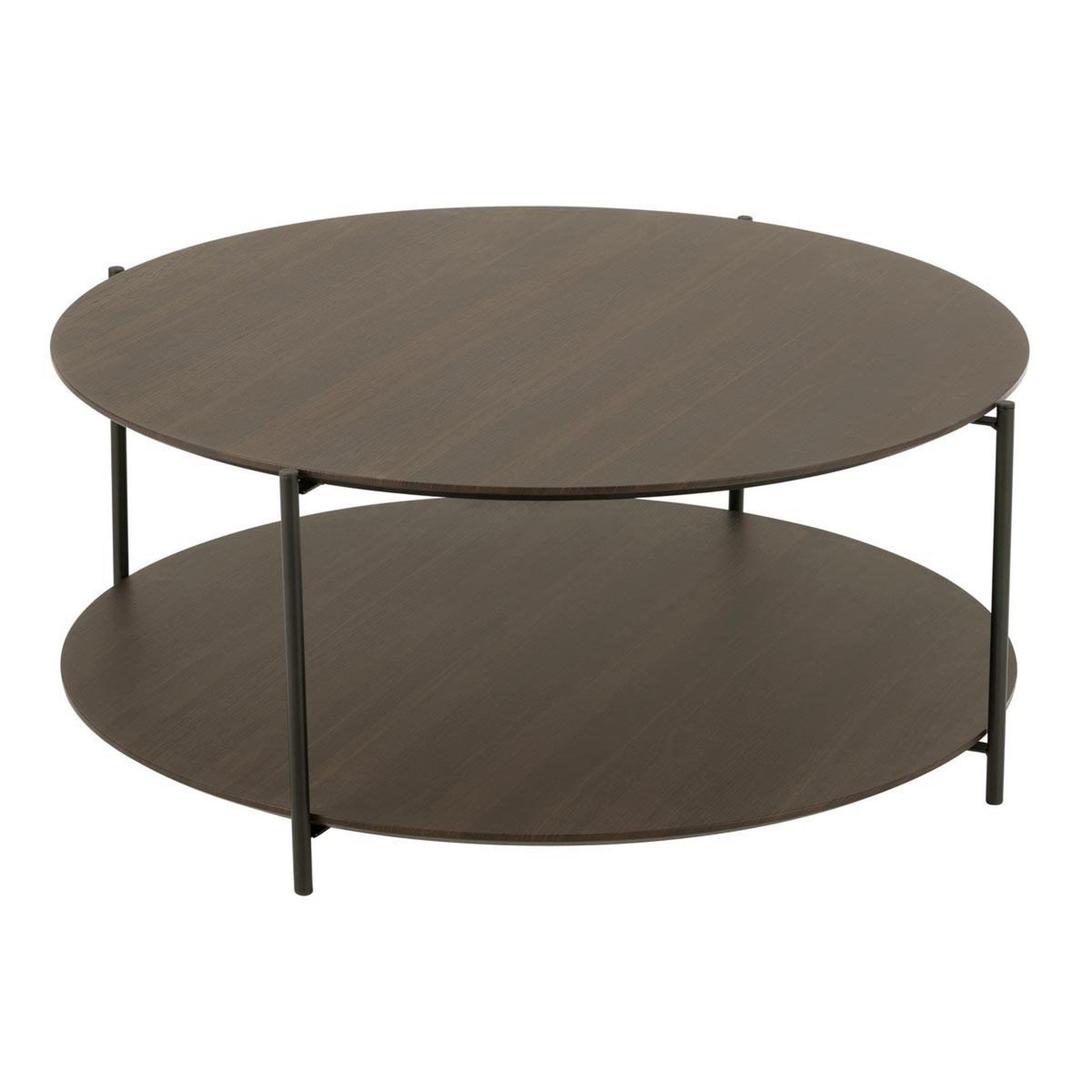J-LINE Table basse design  rodolfo  93cm marron foncé