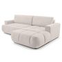 Voir la diapositive 6 : BEST MOBILIER Leonie - canapé d'angle droit 4 places convertible avec coffre en velours texturé