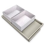 EMUCA SRL Kit de plateau- 2 paniers d'organisation et cadre de roulement soft close pour armoires- réglable- Gris pierre