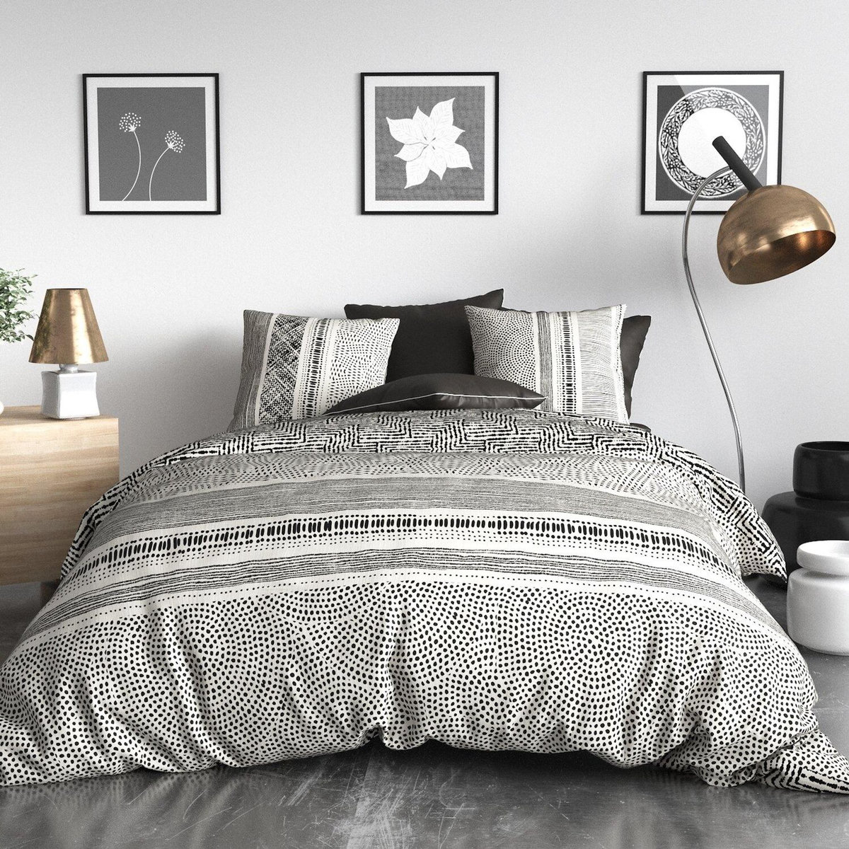 ATELIER DU COTON Parure Housse De Couette 100% Coton 57fils Lattice