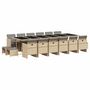 Voir la diapositive 2 : VIDAXL Ensemble a manger de jardin et coussins 17 pcs melange beige