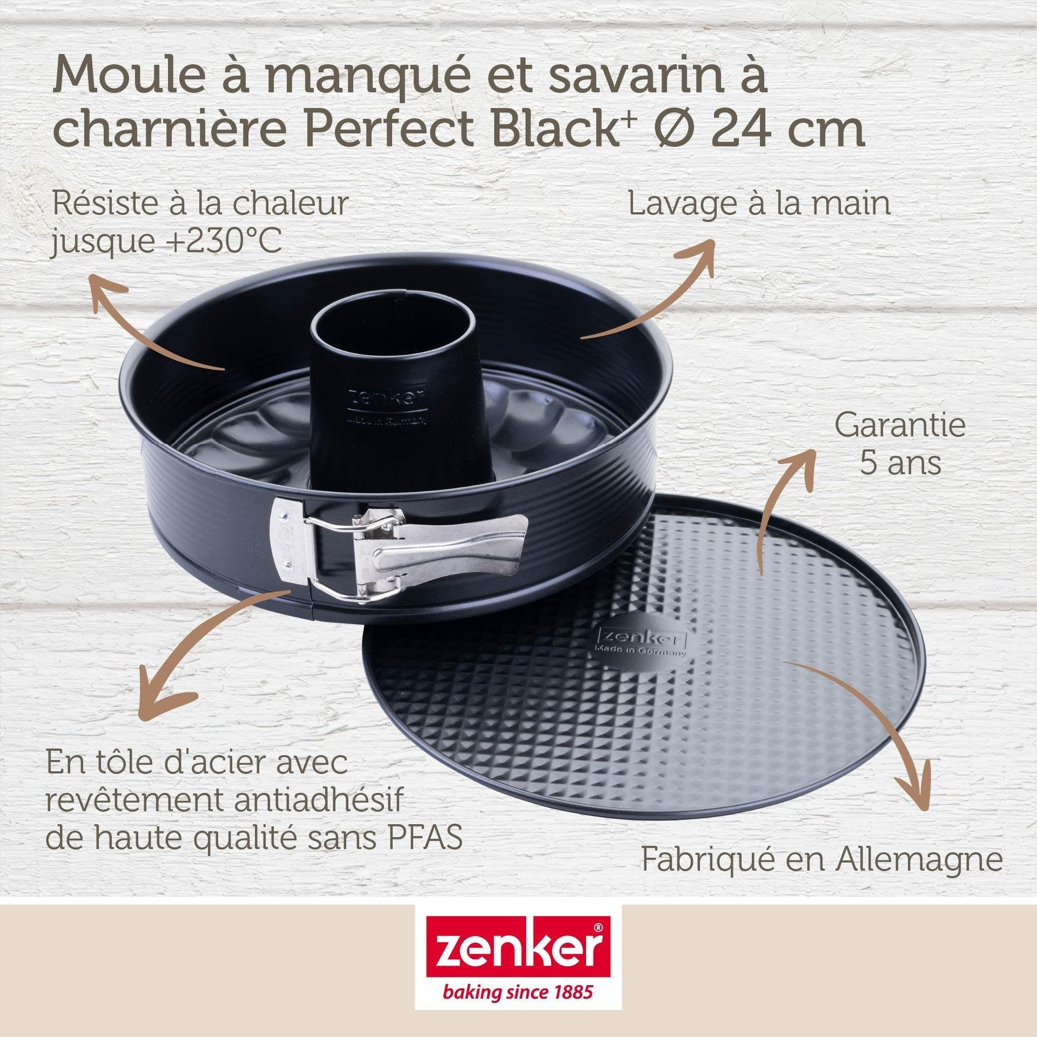 Voir la diapositive 4 : ZENKER Moule à manqué et à savarin double fond 24 cm zenker perfectback+