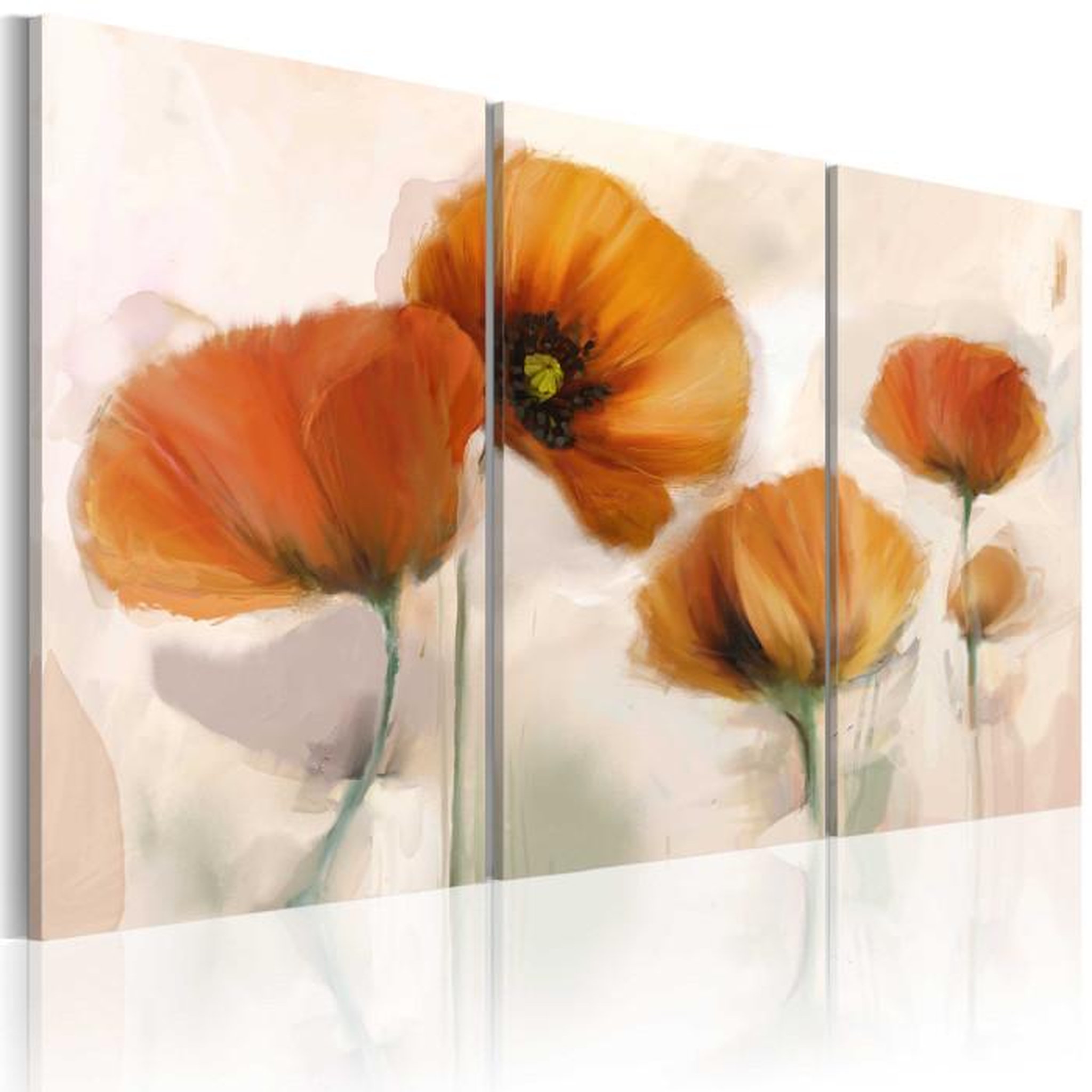 Paris Prix Tableau Imprimé 3 Panneaux  Coquelicots Artistiques. Coloris disponibles : Multicolore