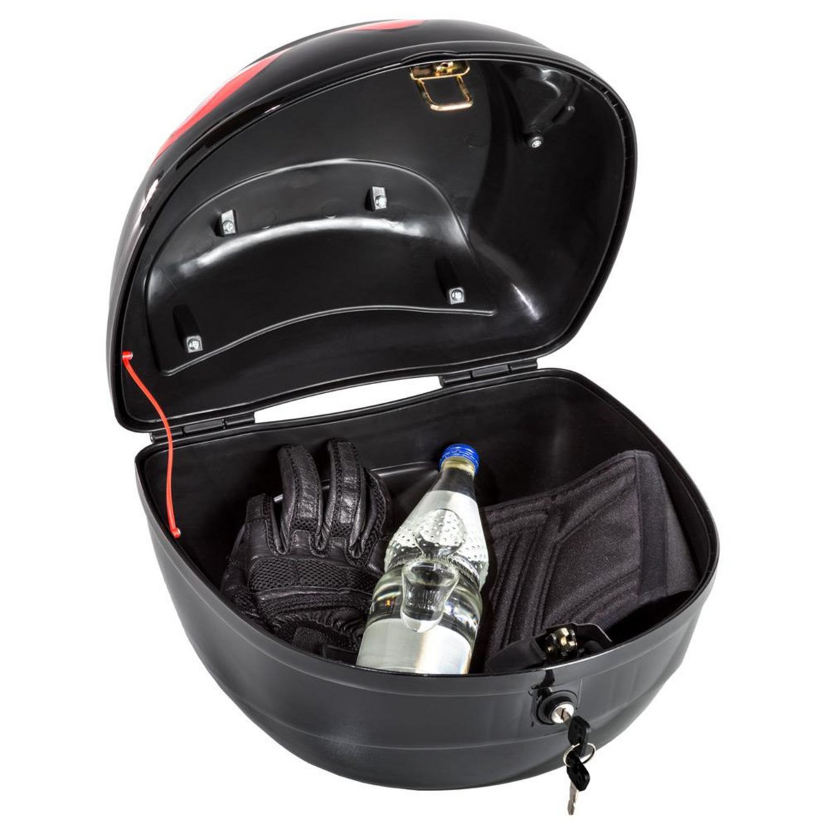 tectake Top Case 22 Litres Universel pour Moto, Scooter, Quad, Buggy