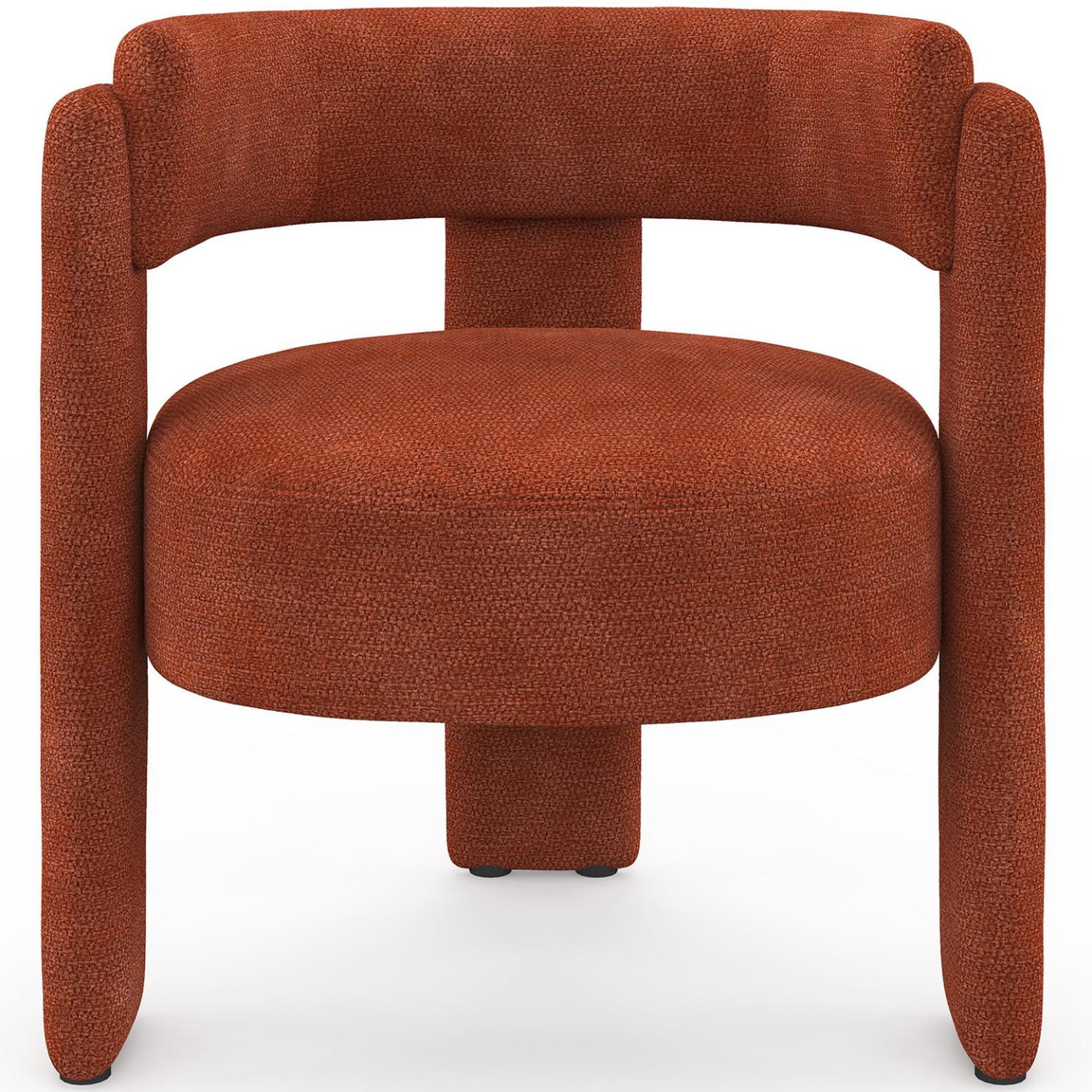 Voir la diapositive 3 : ID MARKET Fauteuil tripode gustave tissu chenille terracotta