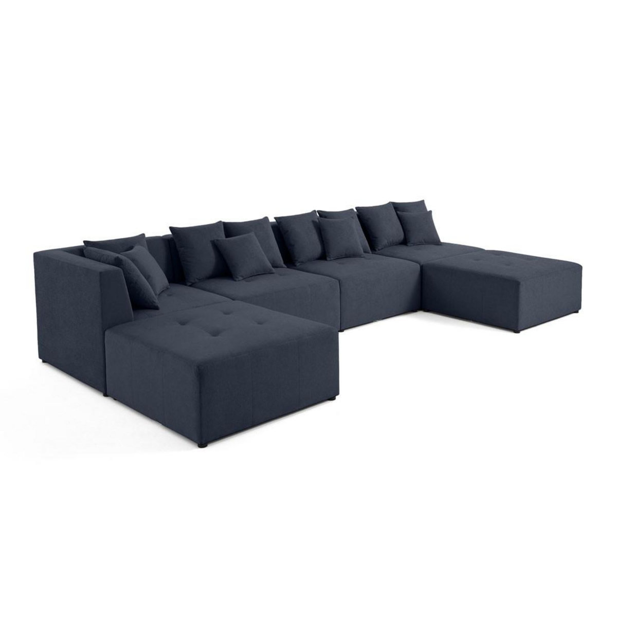 LISA DESIGN Amalfi - canapé modulable panoramique en u - 7 places - en tissu