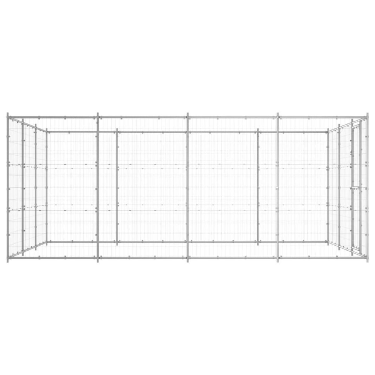 VIDAXL Chenil exterieur Acier galvanise 14,52 m²