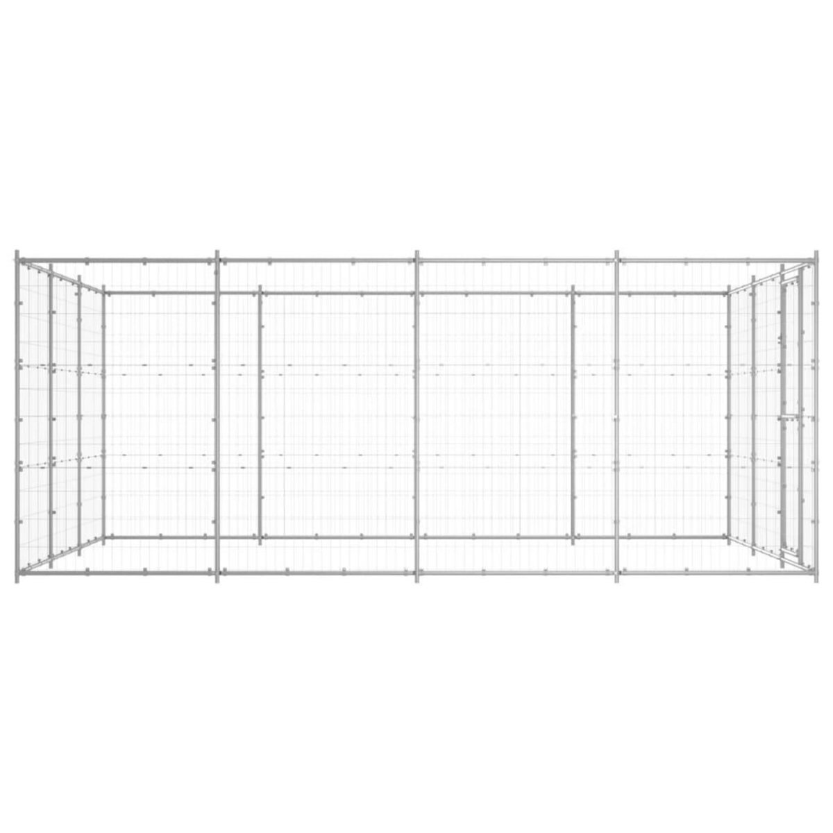 VIDAXL Chenil exterieur Acier galvanise 14,52 m²