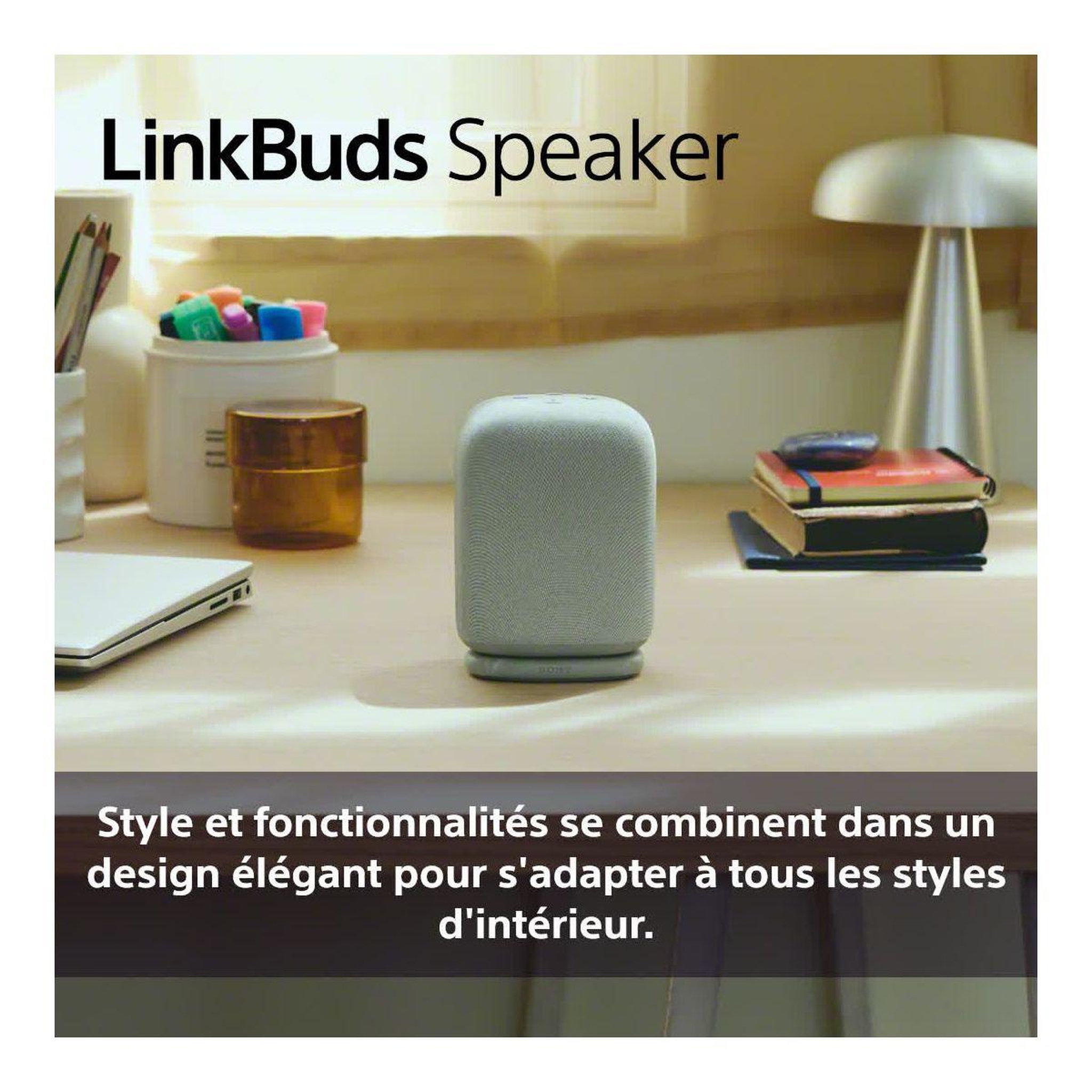 Voir la diapositive 3 : SONY Enceinte portable LINKBUDS Speaker Grise
