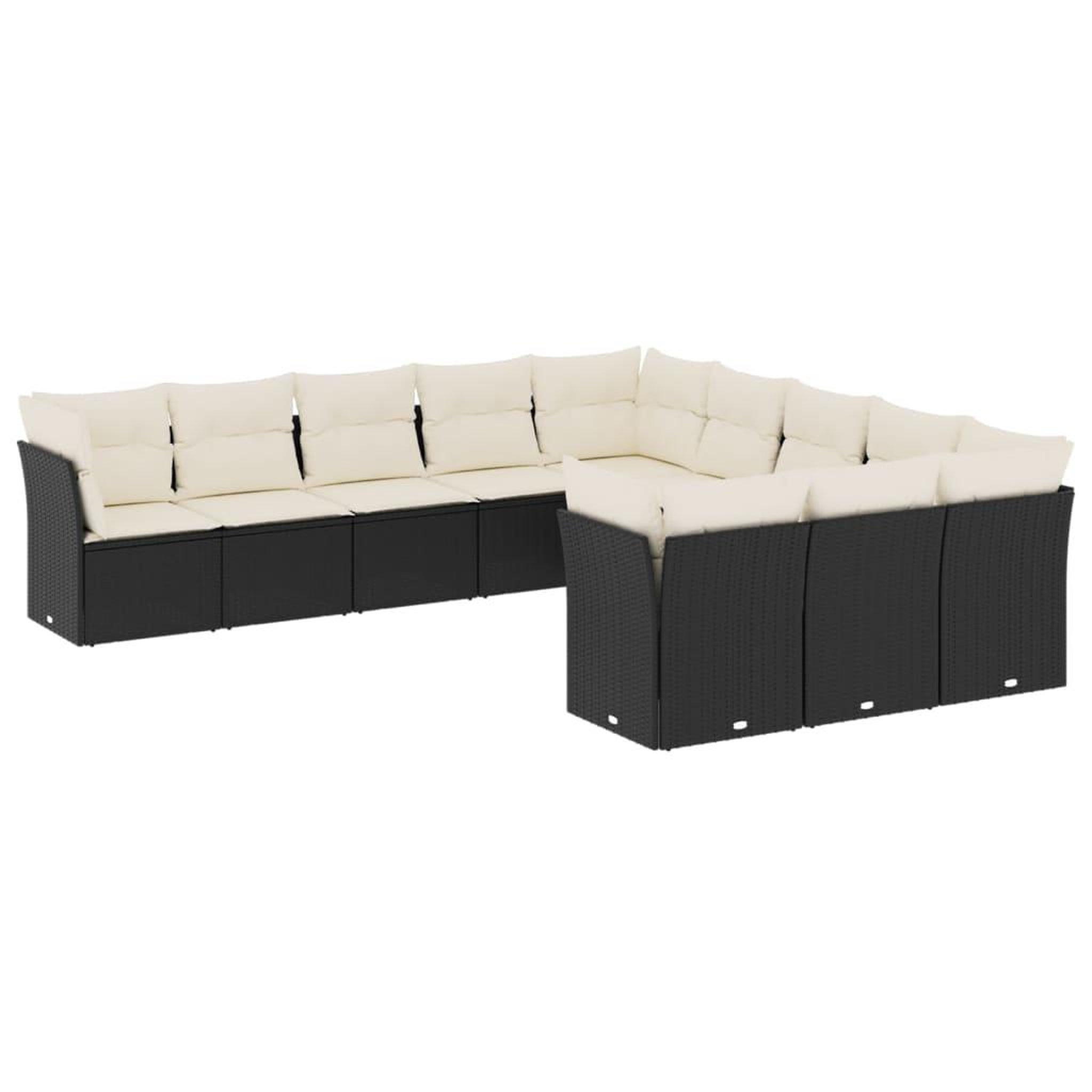 Voir la diapositive 2 : VIDAXL Salon de jardin 11 pcs avec coussins noir resine tressee