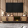 Voir la diapositive 2 : MERAX Meuble tv naturel 200 cm led mdf