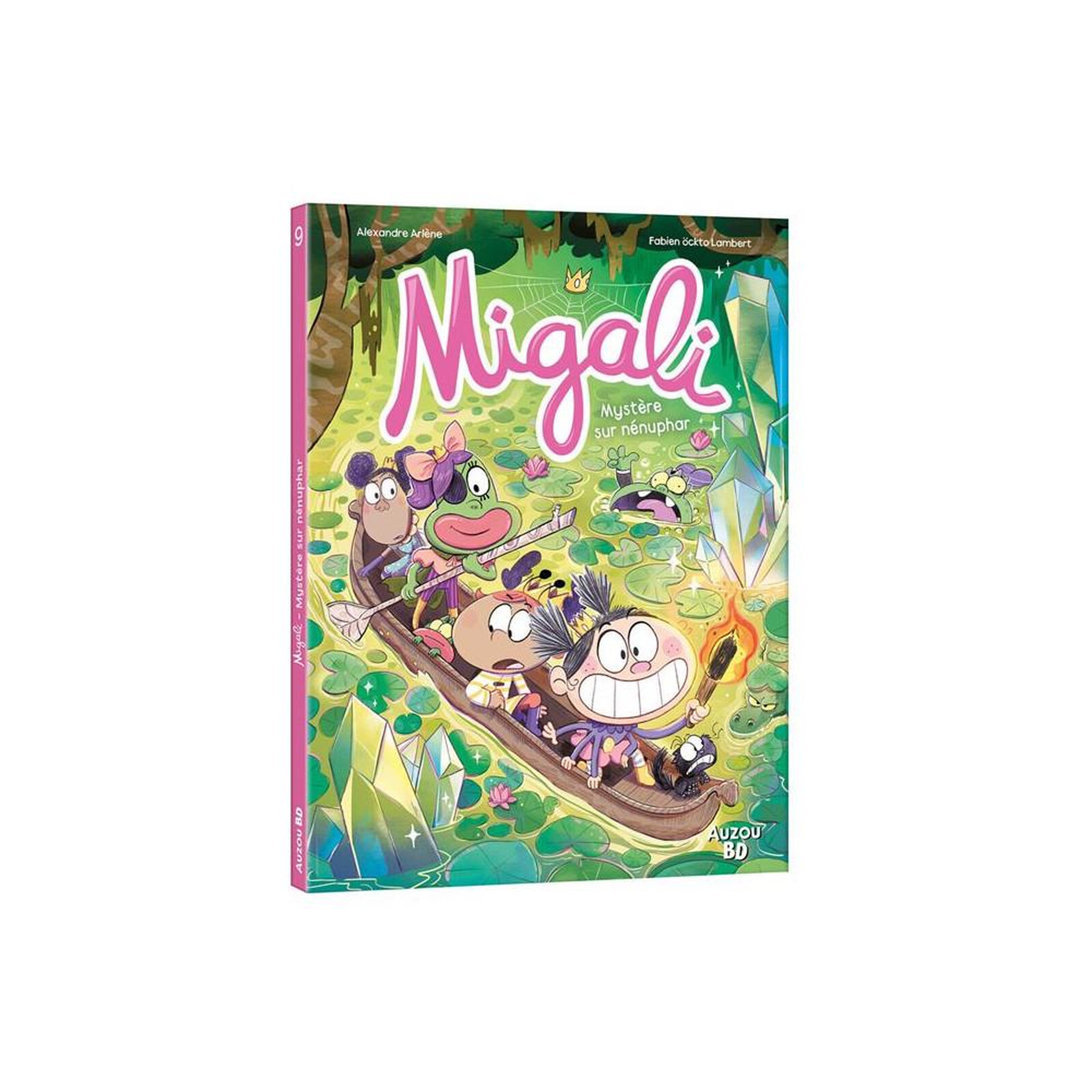 Editions Auzou Migali volume 9 Mystère sur nénuphar (roman graphique) pour enfants, aventure au Royaume des marais