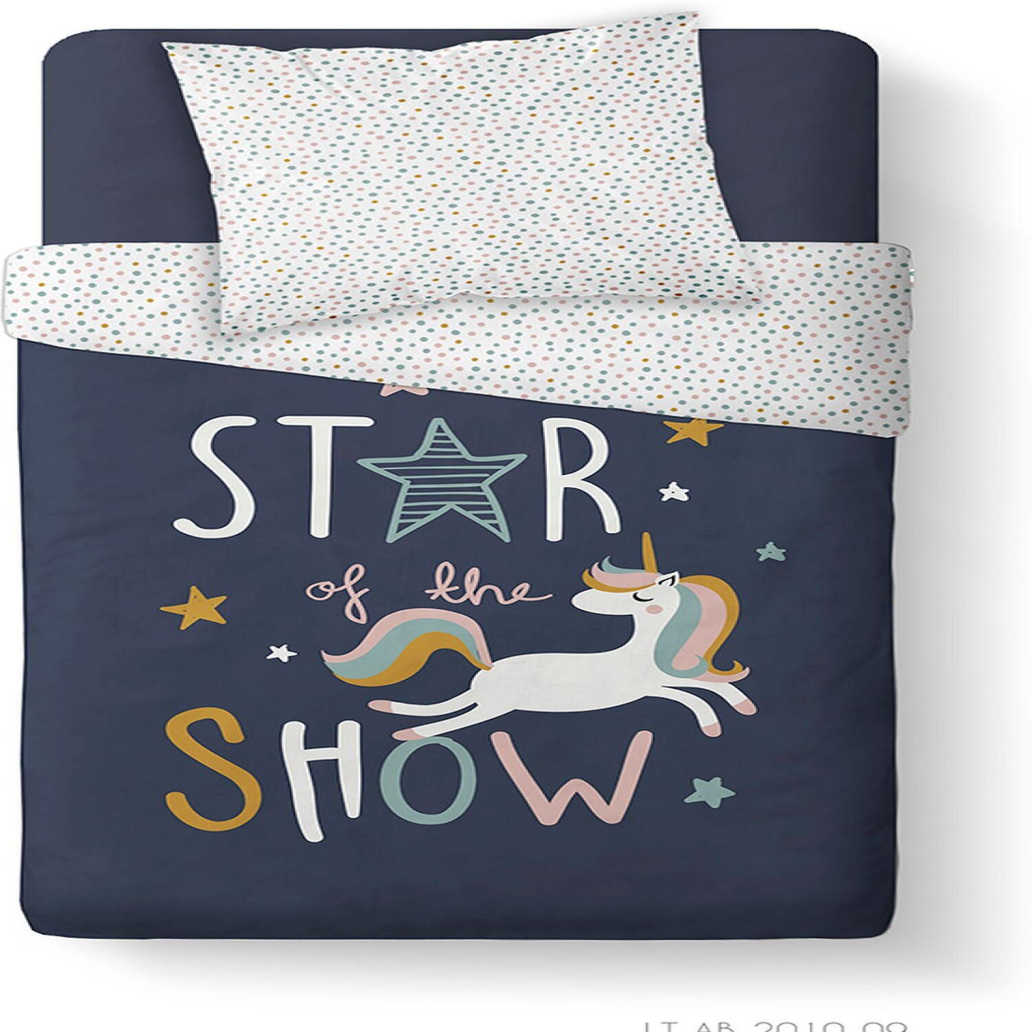 Voir la diapositive 4 : Home collection Parure housse de couette 140x200cm 100%coton 57fils kids kool 1.13