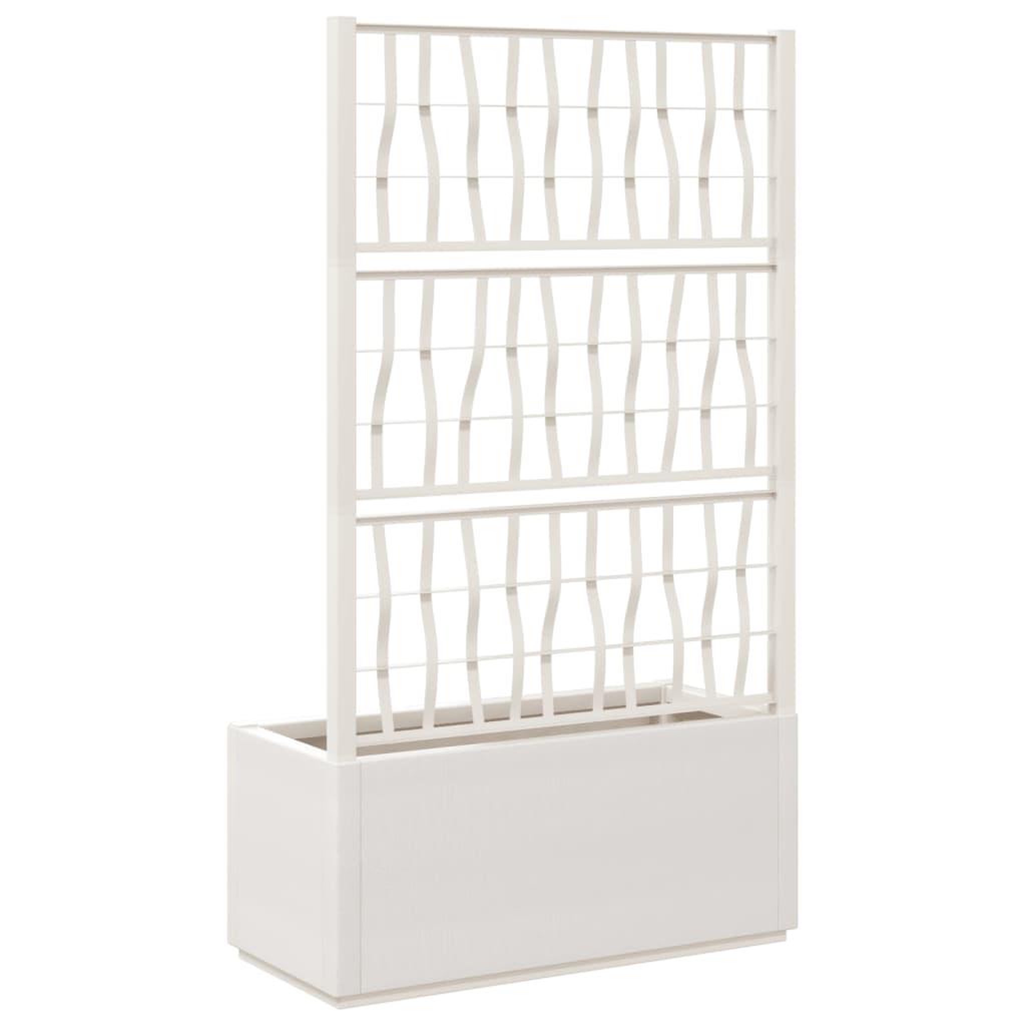 Voir la diapositive 5 : VIDAXL Jardiniere avec treillis blanc 80x36x140 cm PP