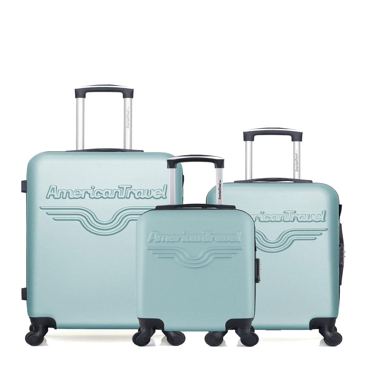 AMERICAN TRAVEL AMERICAN TRAVEL - Lot de 3 - Valise weekend, valise cabine et valise cabine XXS CHELSEA