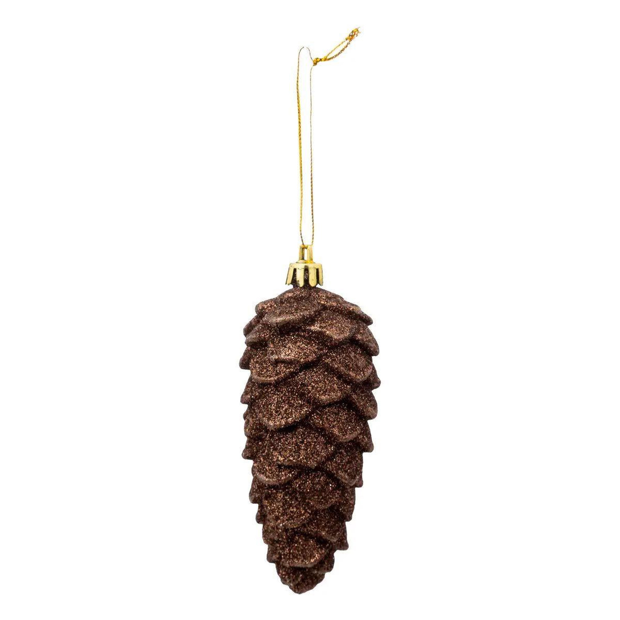 Voir la diapositive 2 : ATMOSPHERA Lot de 2 sujets de noël  pommes de pin  12cm marron